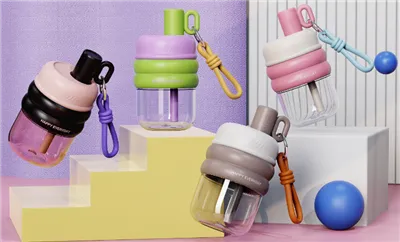 Bouteille d'eau portable mignonne avec sangle